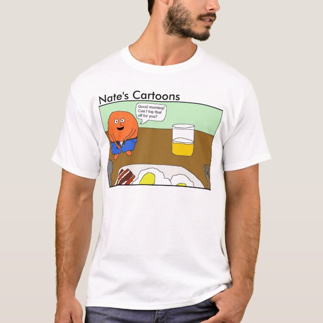 Nates Cartoon-Orangensaft-Shirt T-Shirt (Vorderseite)