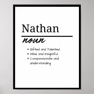 Nathan, Jungenname Personalisierte Namensdefinitio Poster
