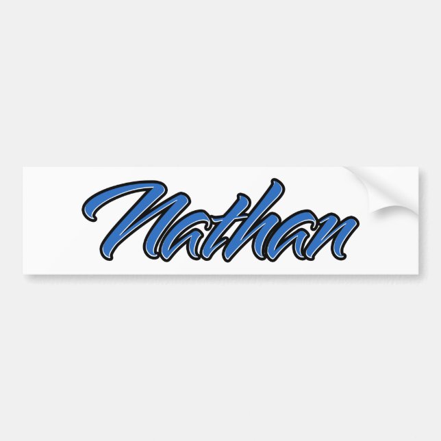 Nathan Name blue Aufkleber Sticker Autoaufkleber (Vorne)