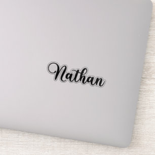 Nathan Name - Handgeschriebene Kalligrafie Aufkleber