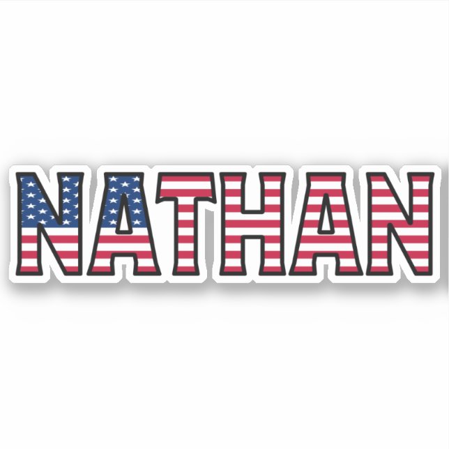 Nathan Name Vorname USA Sticker Stickerset (Vorderseite)