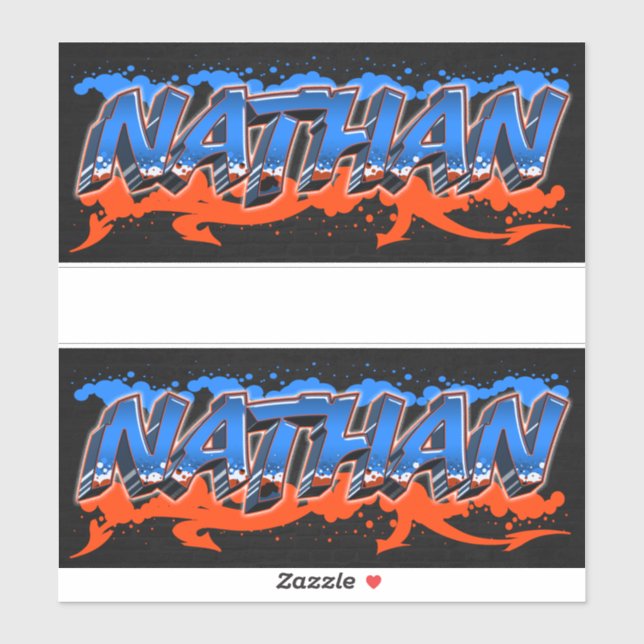 Nathan Vorname Name Graffiti Aufkleber Sticker (Blatt)