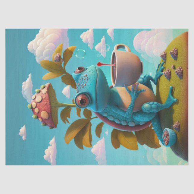 Nathaniel Drinks Coffee, Lizard Seidenpapier (Vorderseite)