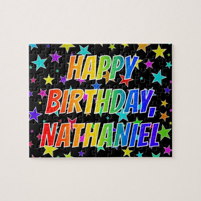 "NATHANIEL" First Name, Fun "HAPPY BIRTHDAY" Puzzle (Horizontal)