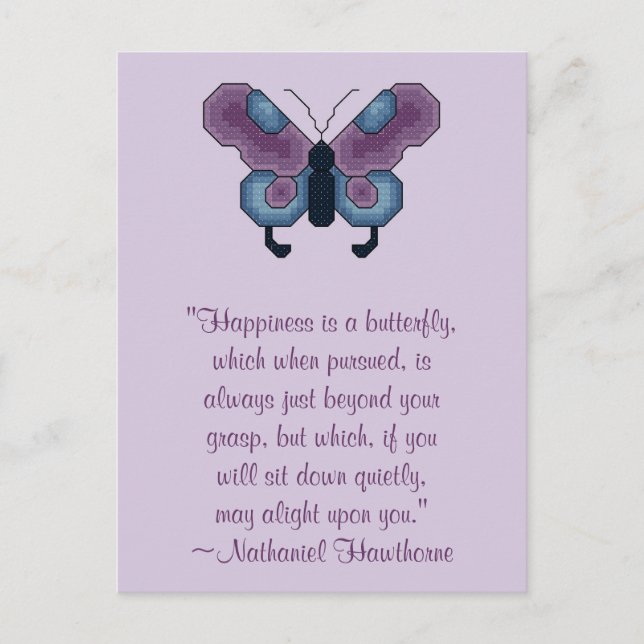 Nathaniel Hawthorne Butterfly Glück Postkarte (Vorderseite)