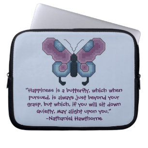 Nathaniel Hawthorne Schmetterlings-Glück-Laptop Laptopschutzhülle