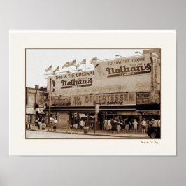 Nathan's berühmtes Hot Dogs Poster