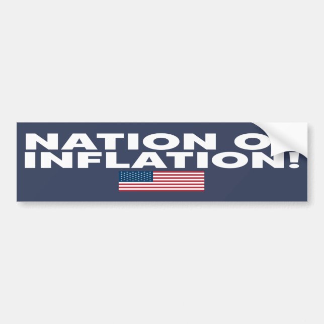 NATION DES INFLATION Text w/U,S. Flag  Autoaufkleber (Vorne)