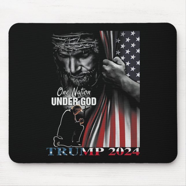 Nation under God Trump 2024 God American Flag 1 Mousepad (Vorne)