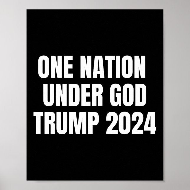 Nation under God Trump 2024 God American Flag Jesu Poster (Vorne)
