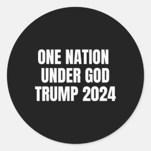 Nation under God Trump 2024 God American Flag Jesu Runder Aufkleber