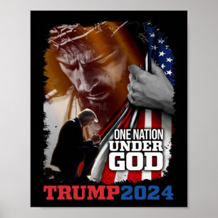 Nation unter Gottes Präsident Trump 2024 America C Poster