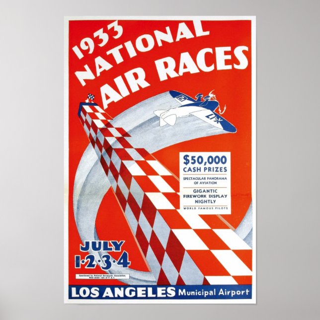 National Air Races, 1933. Vintage Werbung Poster