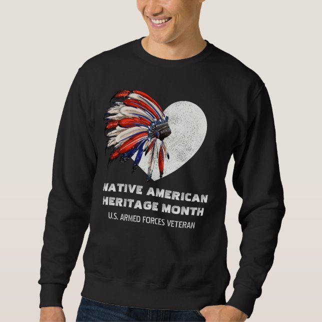 National American Heritage Month Headdress Veteran Sweatshirt (Vorderseite)