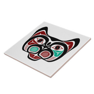 National American Red Haida Art Kitty Fliese