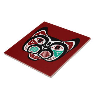 National American Red Haida Art Kitty Fliese
