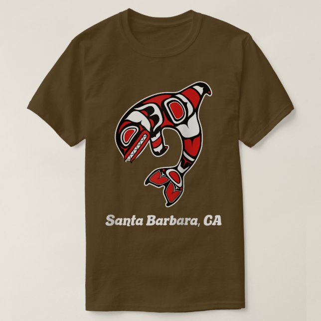 National American Santa Barbara CA Tribal Orca Kil T-Shirt (Design vorne)