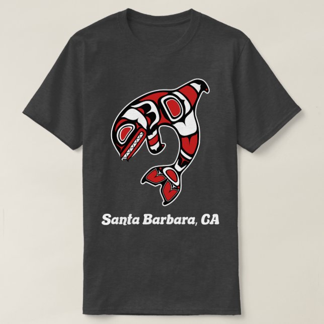 National American Santa Barbara CA Tribal Orca Kil T-Shirt (Design vorne)