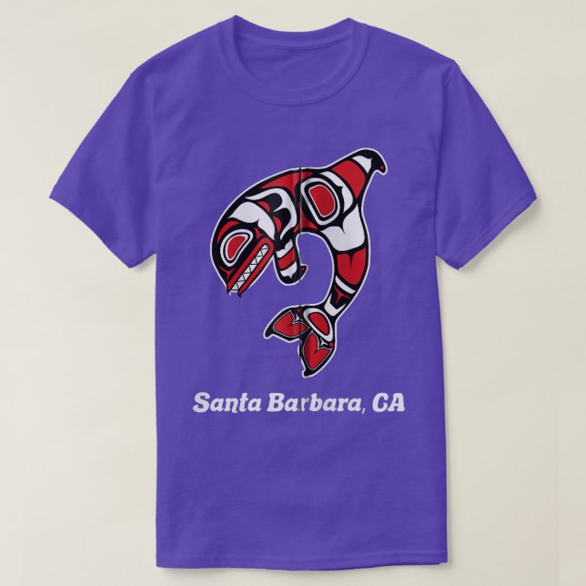 National American Santa Barbara CA Tribal Orca Kil T-Shirt (Design vorne)