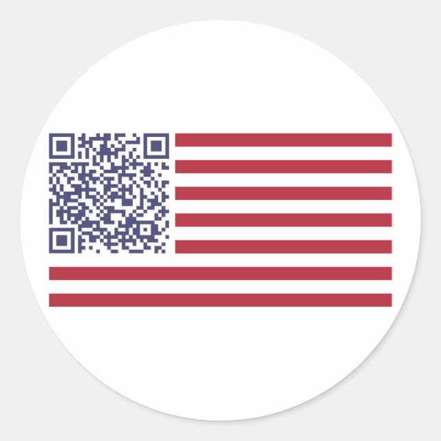 National Anthem QR Code Runder Aufkleber (Vorderseite)