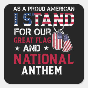 National Anthem - USA Flag Design Quadratischer Aufkleber