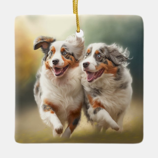 National Australian Shepherd Day, Aussie Dog Keramikornament (Vorderseite)