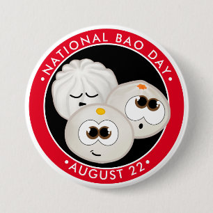 National Bao Day, niedliche Kawaii-Knödel Button