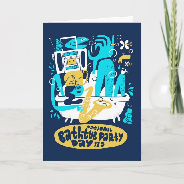National Bathtub Party Day December 15 Karte (Vorderseite)