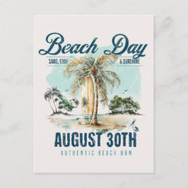 National Beach Day, Vintages Surfbrett Postkarte