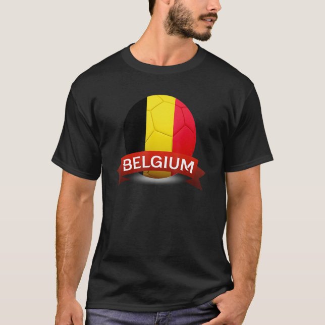 National Belgium Flag Belgian Football Fan Soccer  T-Shirt (Vorderseite)