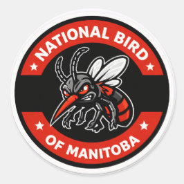 National Bird of Manitoba Funny Winnipeg Mosquito  Runder Aufkleber