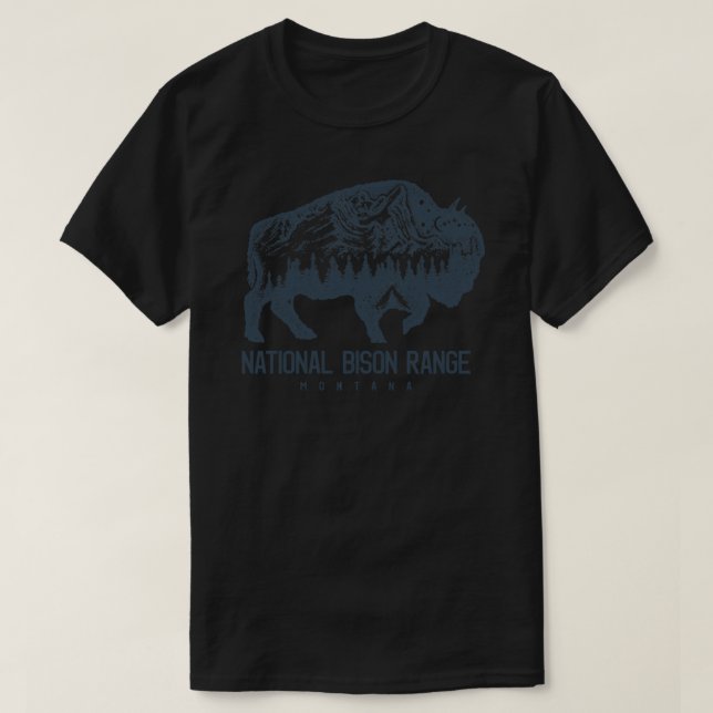 National Bison Range Montana Bison Buffalo T-Shirt (Design vorne)