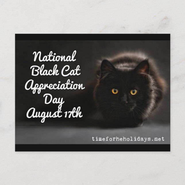 National Black Cat Day Feiertage Postkarte (Vorderseite)