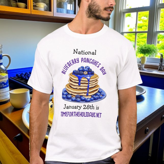 National Blueberry Pancakes Day 28. Januar T-Shirt (Von Creator hochgeladen)