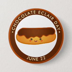 National Chocolate Eclair Day, Kawaii Ecolair Button