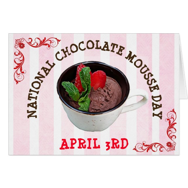National Chocolate Mousse Day 3. April Card (Vorderseite (Horizontal))