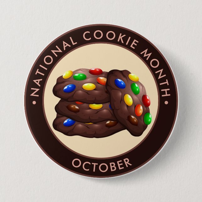 National Cookie Month, Schokoladenkekse, Süßigkeit Button (Vorderseite)