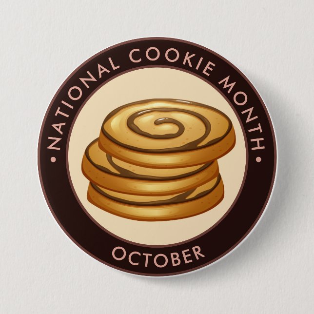 National Cookie Month, Vanille-Schokolade wirbeln Button (Vorderseite)