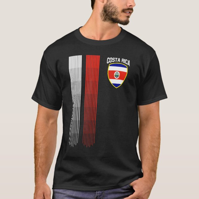 National Costa Rica Flag Rican Football Fan Soccer T-Shirt (Vorderseite)