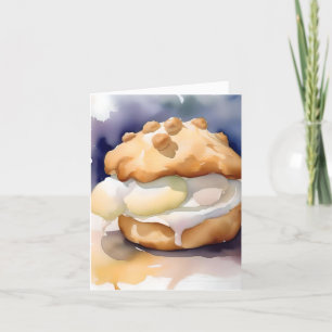 National Creme Puff Day D - 2. Januar - Wasserfarb Feiertagskarte
