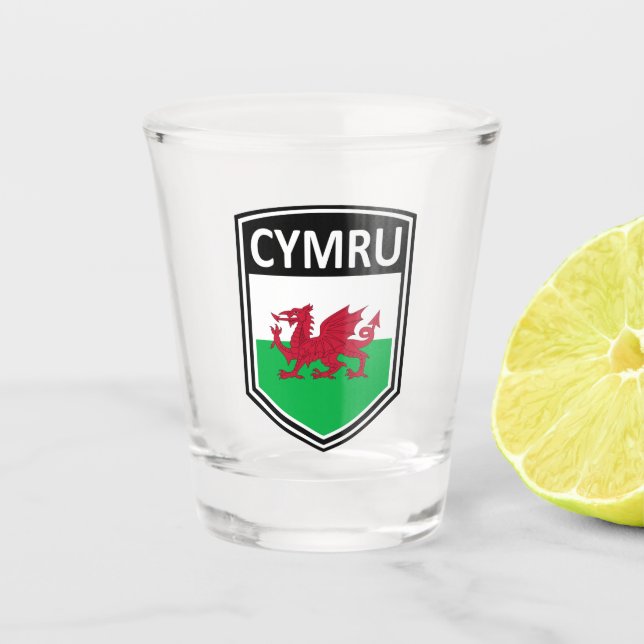 National - Cymru Schnapsglas (Vorderseite)