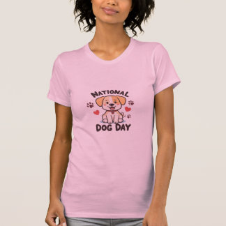 National Dog Day - Niedlicher Kawaii Cartoon Dog m T-Shirt