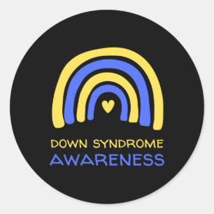 National Down Syndrome Awareness Month T21 Blue An Runder Aufkleber