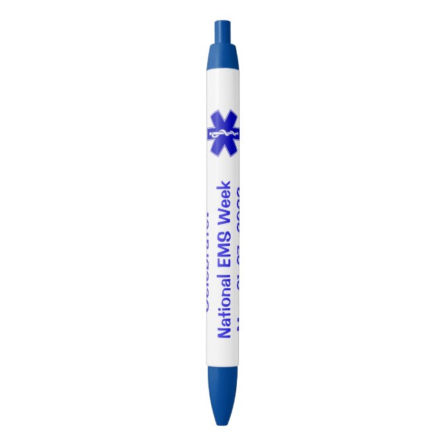 National EMS Week 2023 Black Ink Pen Kugelschreiber (Vorderseite Vertikal)