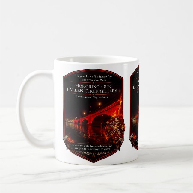 National Fallen Firefighters Day London Bridge Kaffeetasse (Links)