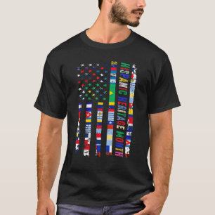 National feiern hispanic Kulturerbe Monat alle Fla T-Shirt