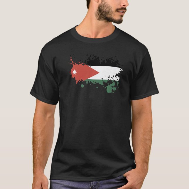 National Flag of Jordan souvenir  for men women T-Shirt (Vorderseite)