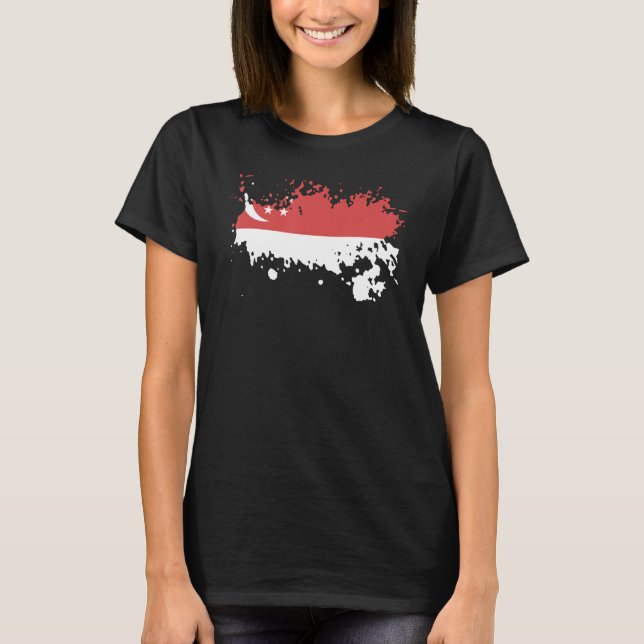 National Flag of Singapore souvenir   for men wome T-Shirt (Vorderseite)
