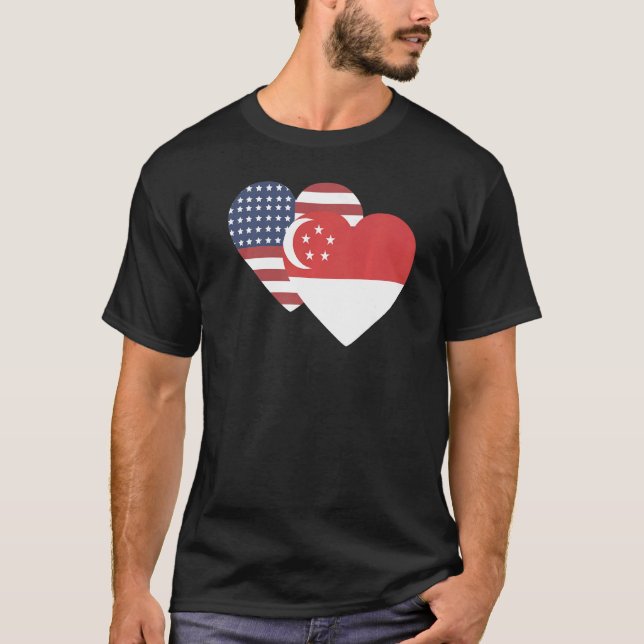 National Flag of Singapore souvenir  for men women T-Shirt (Vorderseite)