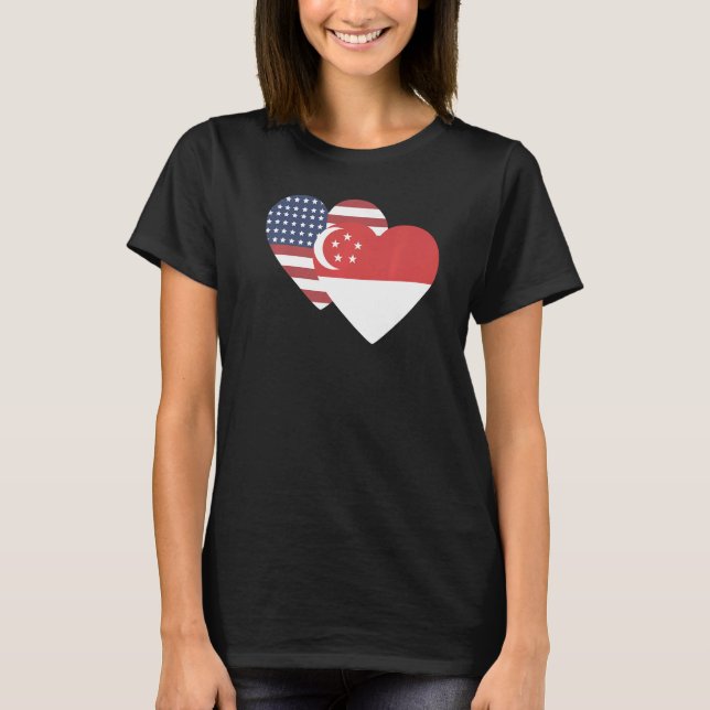 National Flag of Singapore souvenir  for men women T-Shirt (Vorderseite)